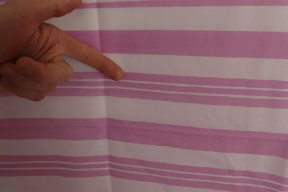 Dolce & Gabbana Pink White Striped Cannes Wrap Shawl Scarf | Regal Royce