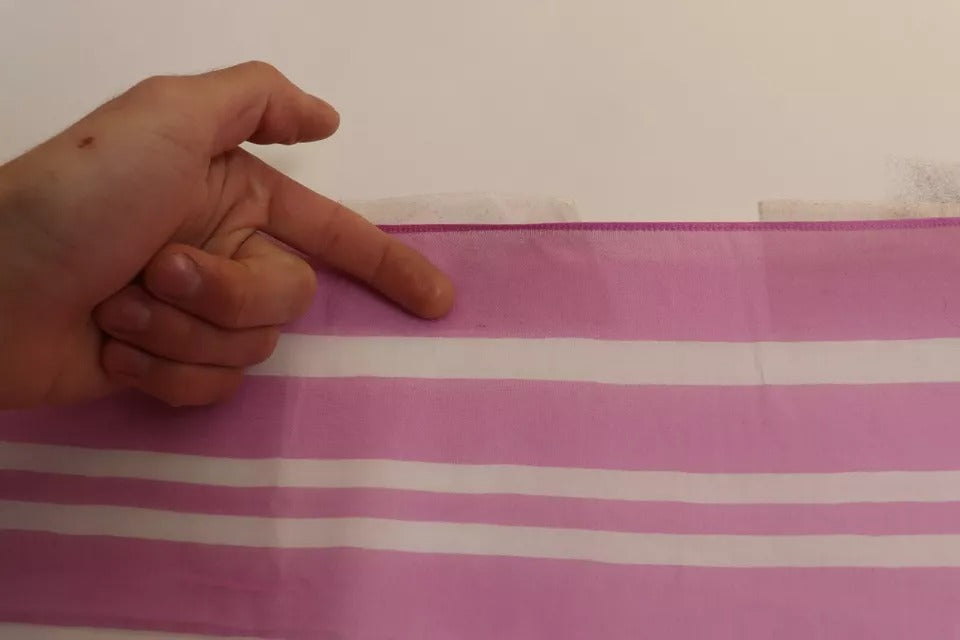 Dolce & Gabbana Pink White Striped Cannes Wrap Shawl Scarf | Regal Royce