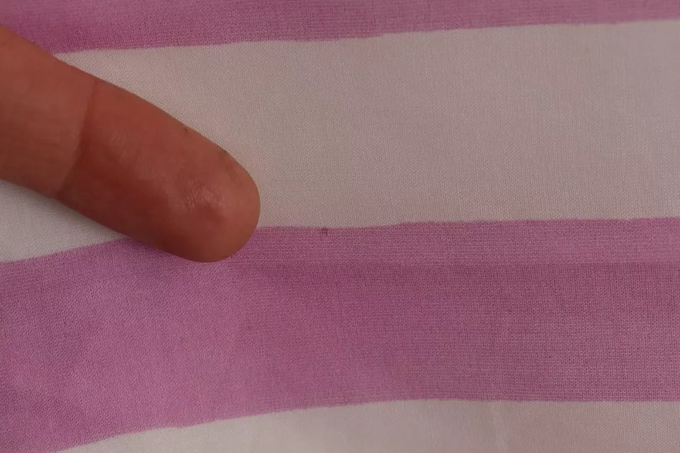 Dolce & Gabbana Pink White Striped Cotton Wrap Shawl Scarf | Regal Royce