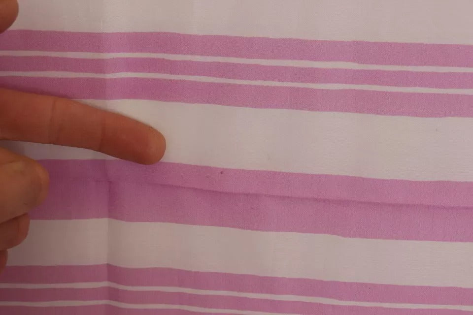 Dolce & Gabbana Pink White Striped Cotton Wrap Shawl Scarf | Regal Royce