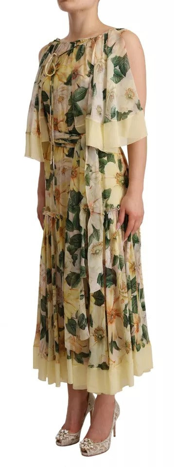 Dolce & Gabbana Multicolor Silk Floral Print Long Maxi Dress | Regal Royce