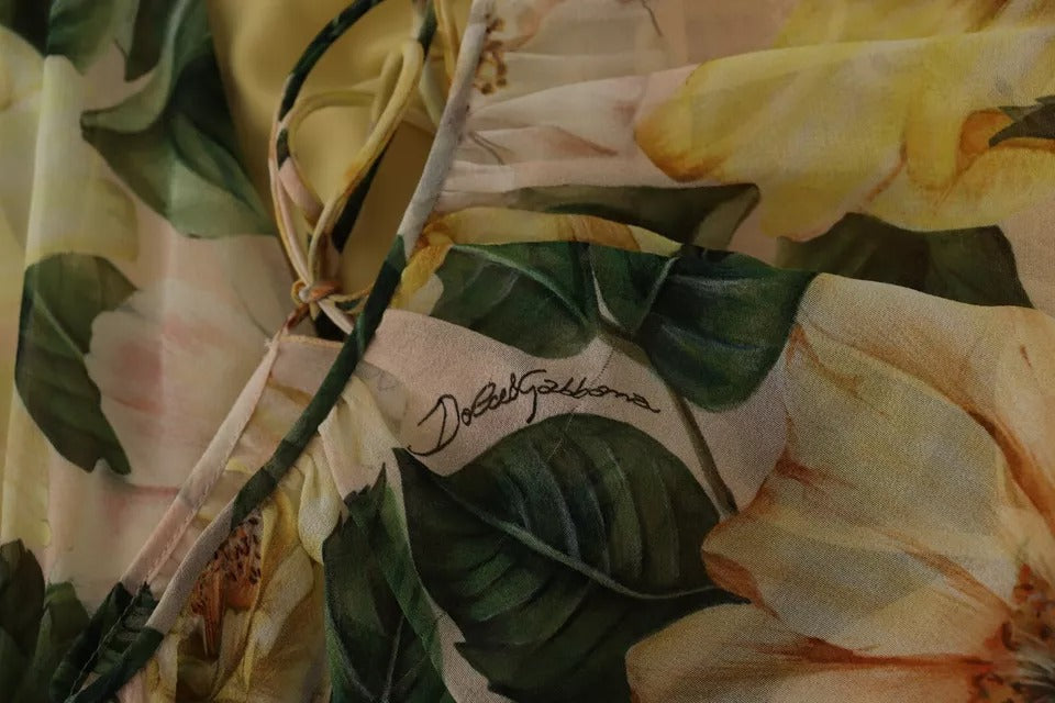 Dolce & Gabbana Multicolor Silk Floral Print Long Maxi Dress | Regal Royce