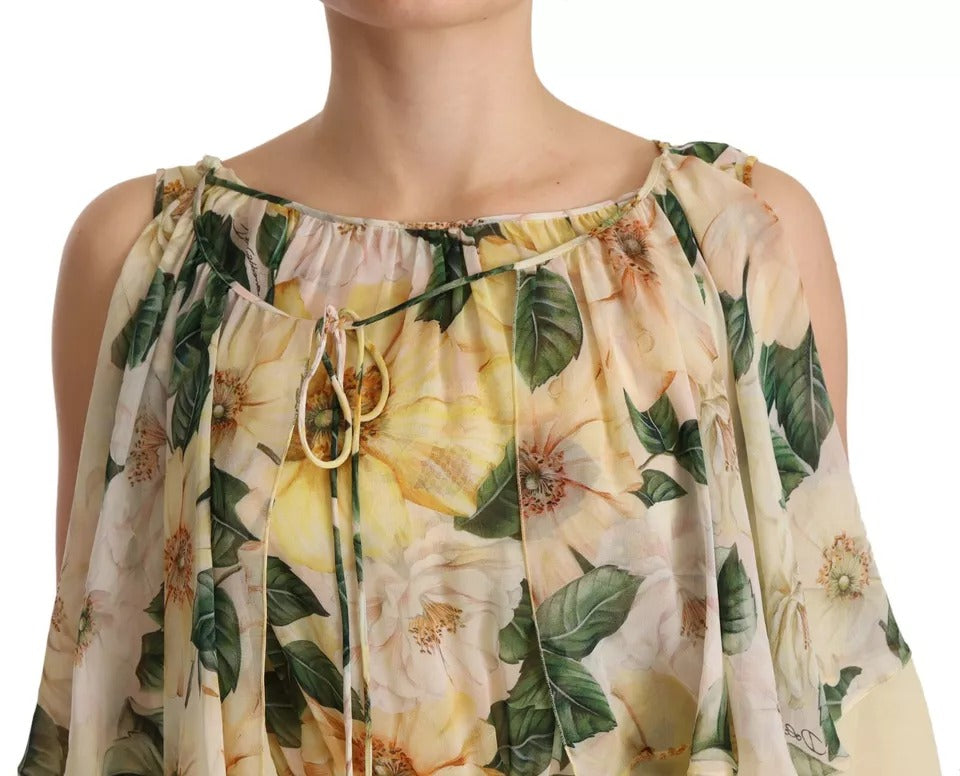 Dolce & Gabbana Multicolor Silk Floral Print Long Maxi Dress | Regal Royce