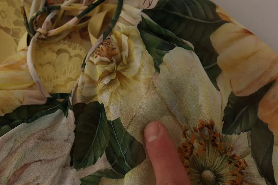 Dolce & Gabbana Multicolor Silk Floral Print Long Maxi Dress | Regal Royce