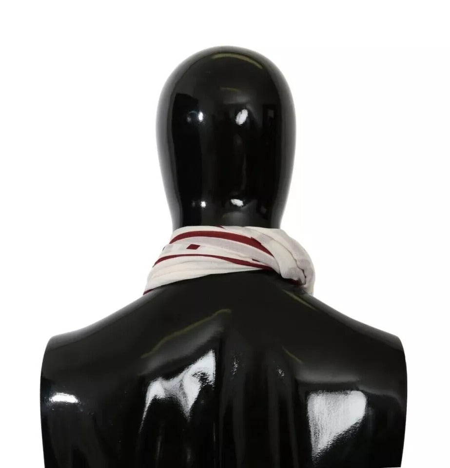 Dolce & Gabbana White Red Printed Wrap Shawl Modal Scarf | Regal Royce