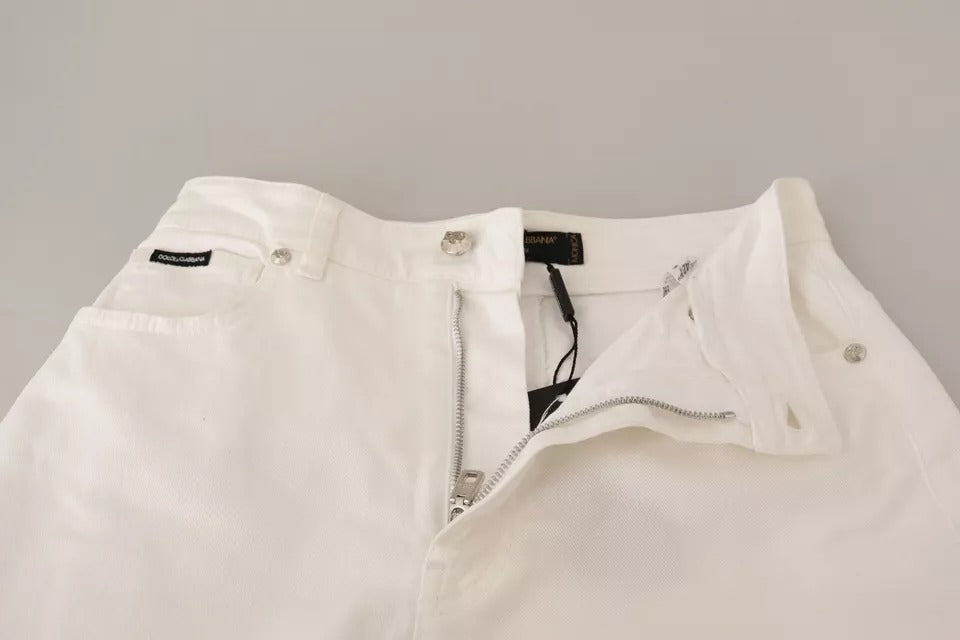 Dolce & Gabbana White MONICA Boot Cut Cotton Denim Jeans | Regal Royce