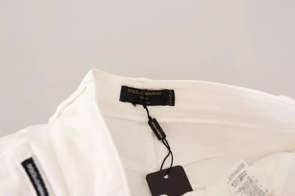 Dolce & Gabbana White MONICA Boot Cut Cotton Denim Jeans | Regal Royce