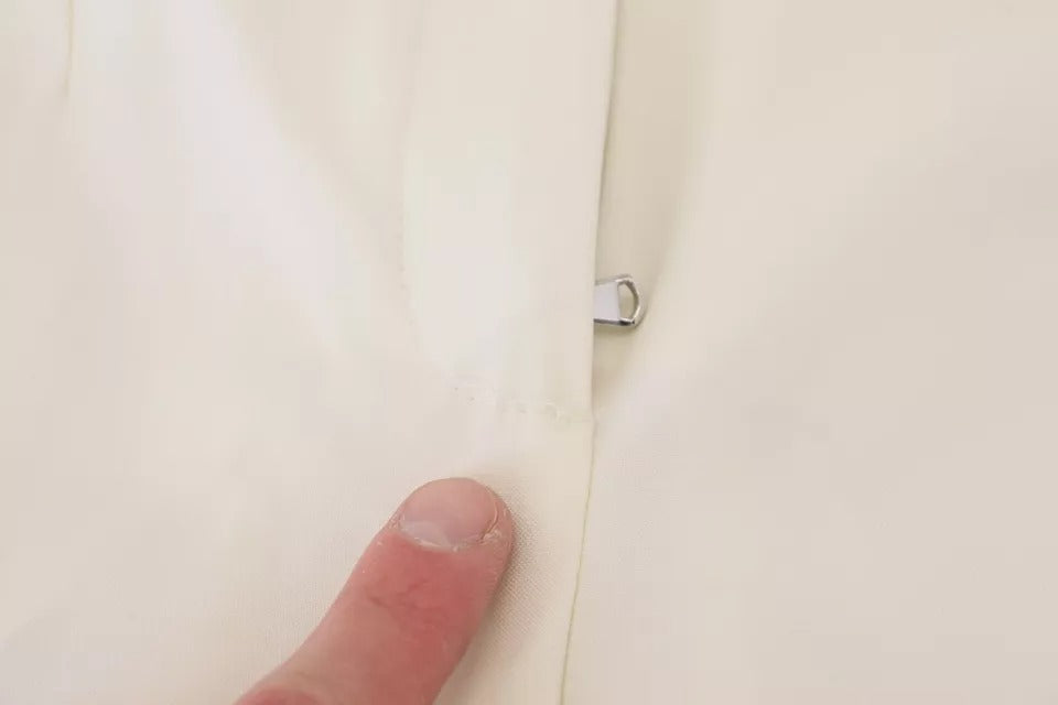 Dolce & Gabbana White High Waist Tapered Wool Pants | Regal Royce