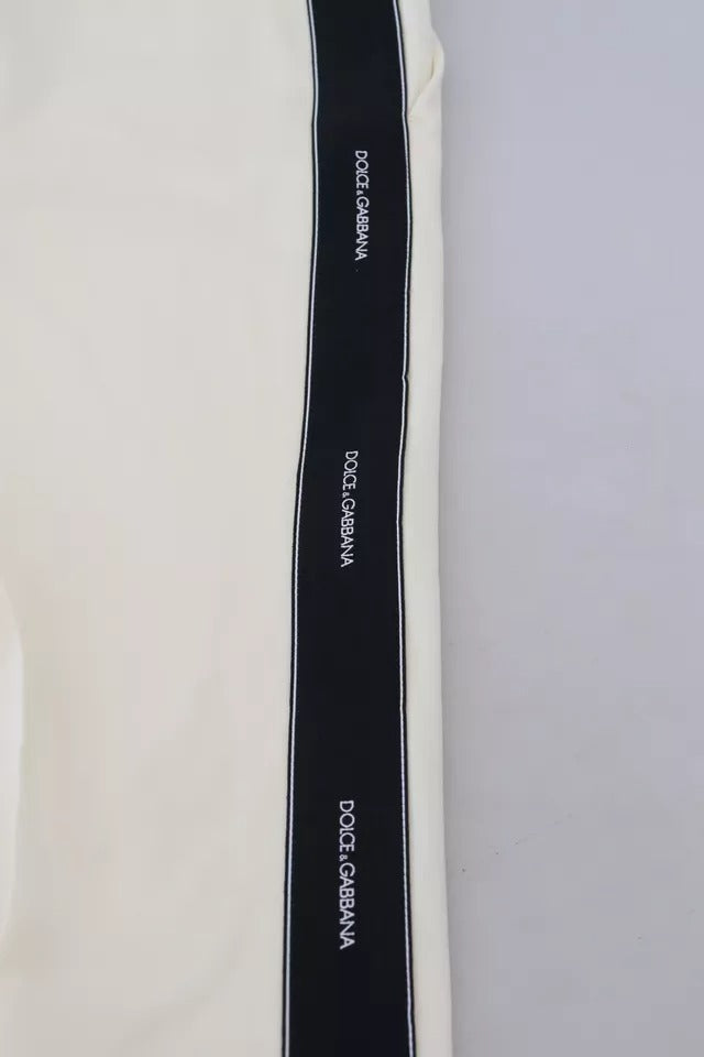 Dolce & Gabbana White High Waist Tapered Wool Pants | Regal Royce