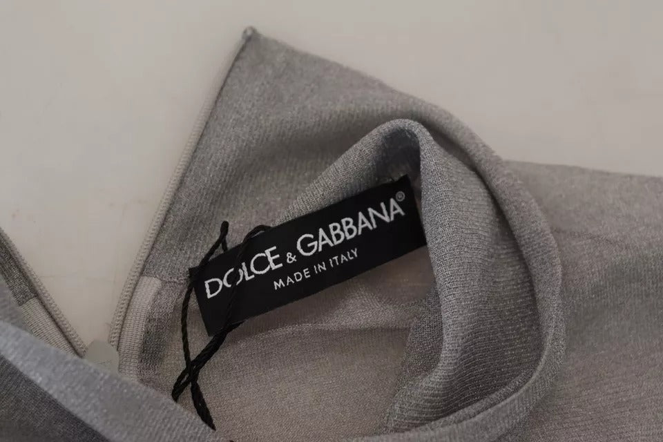 Dolce & Gabbana Gray See Through Turtleneck Pullover Sweater | Regal Royce
