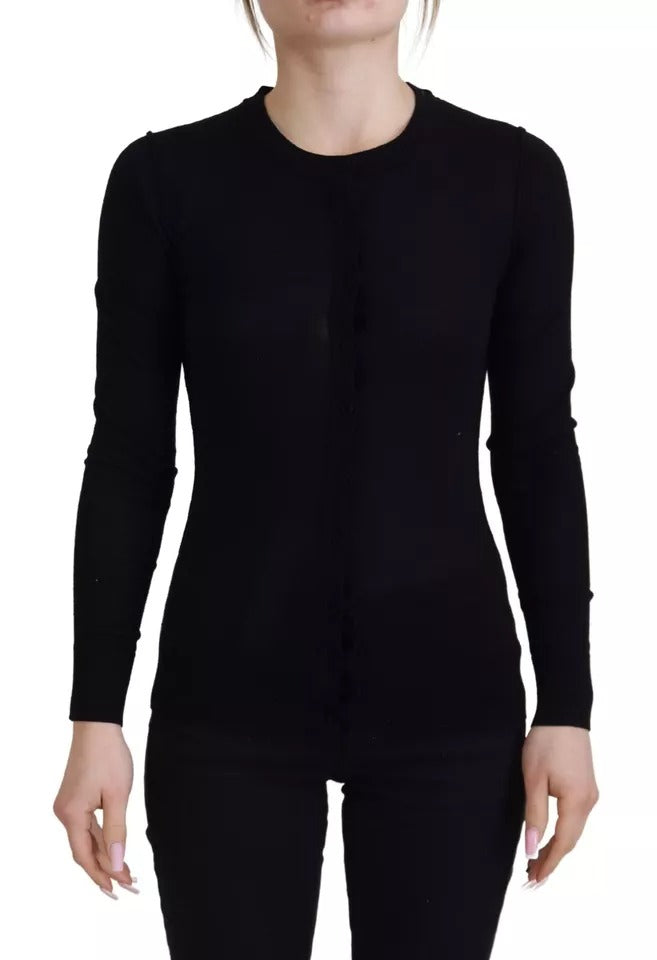Dolce & Gabbana Black Crewneck Long Sleeves Pullover Sweater | Regal Royce