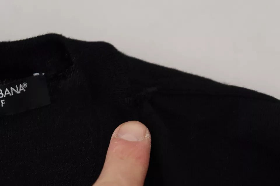 Dolce & Gabbana Black Crewneck Long Sleeves Pullover Sweater | Regal Royce