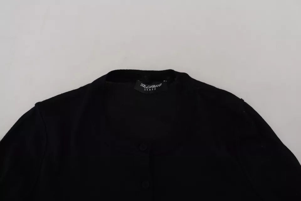 Dolce & Gabbana Black Crewneck Long Sleeves Pullover Sweater | Regal Royce