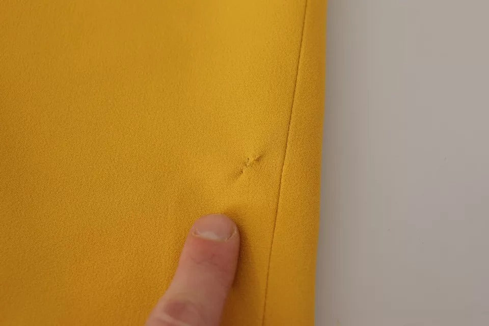 Dolce & Gabbana Yellow Viscose Sleeveless Sheath Midi Dress | Regal Royce