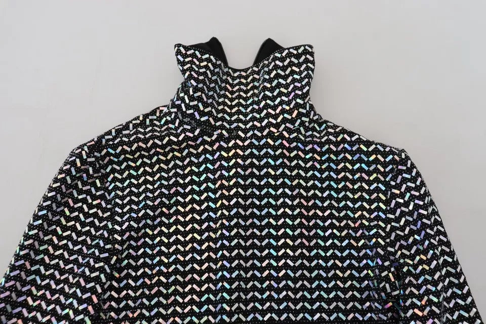 Dolce & Gabbana Black Embellished Nylon Bodycon Mini Dress | Regal Royce