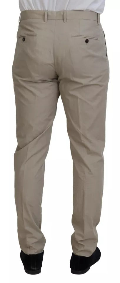 Dolce & Gabbana Beige Cotton Chino Men Formal Pants | Regal Royce