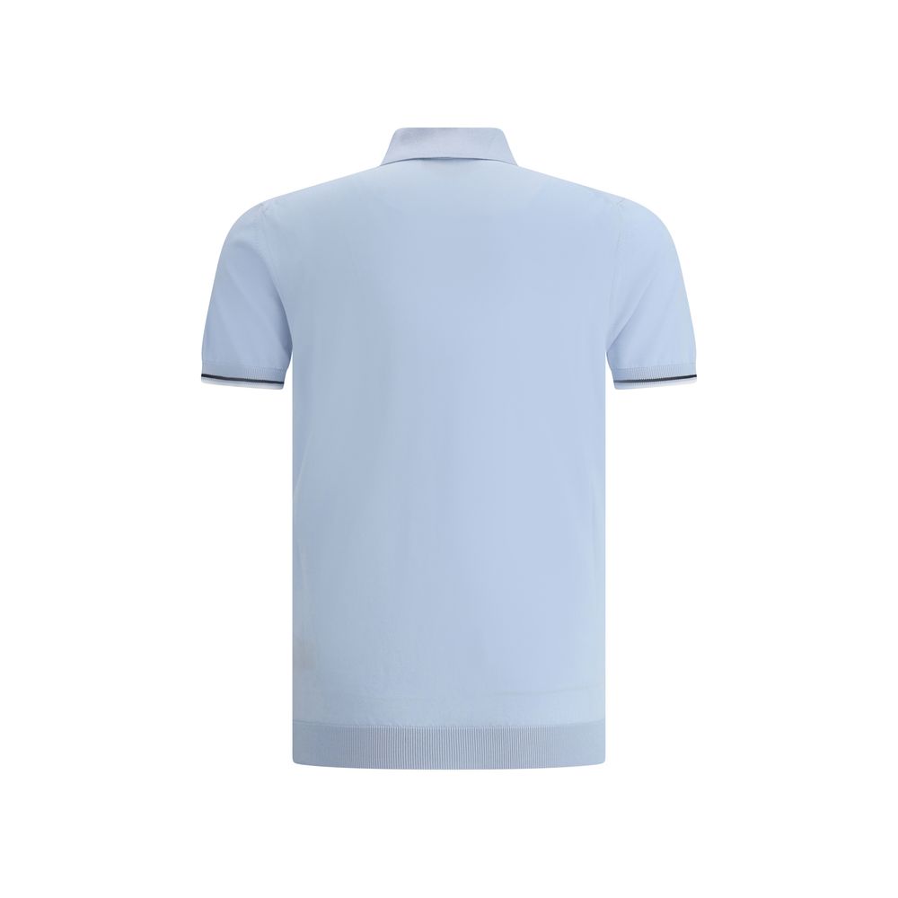 MooRER Light Blue Cotton Polo Shirt | Regal Royce