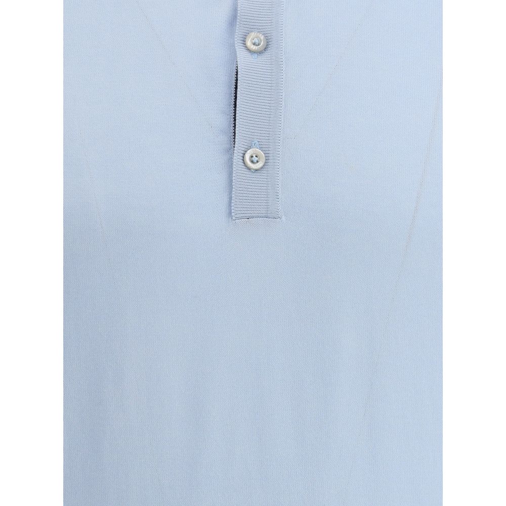 MooRER Light Blue Cotton Polo Shirt | Regal Royce