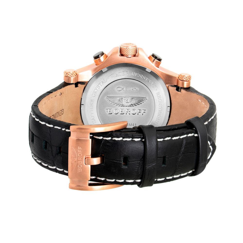 Bobroff Black Leather Dress Watch | Regal Royce
