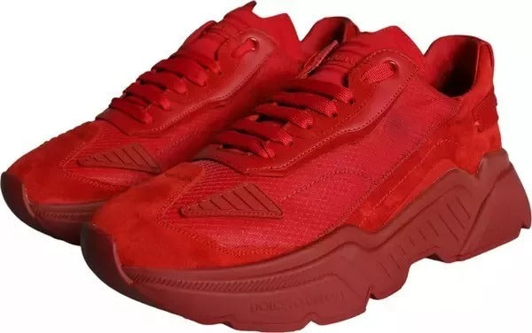 Dolce & Gabbana Red Leather Daymaster Low Top Sneakers Shoes | Regal Royce