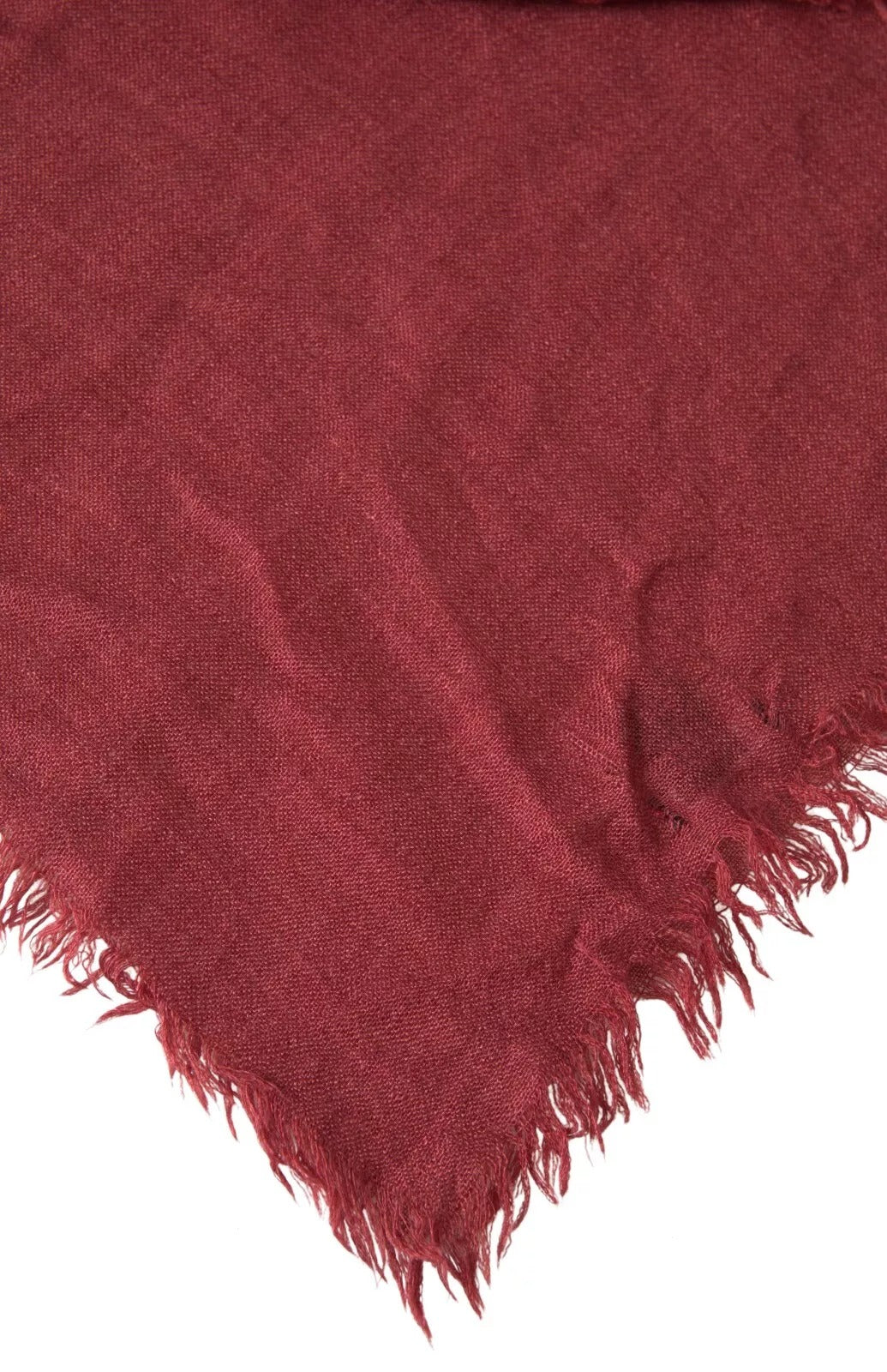 Dolce & Gabbana Maroon Cashmere Knit Wrap Shawl Fringe Scarf | Regal Royce