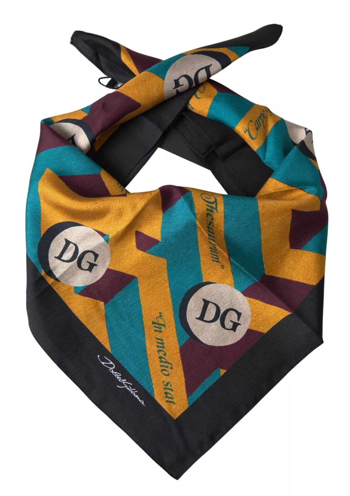 Dolce & Gabbana Multicolor Printed Square Handkerchief Scarf | Regal Royce