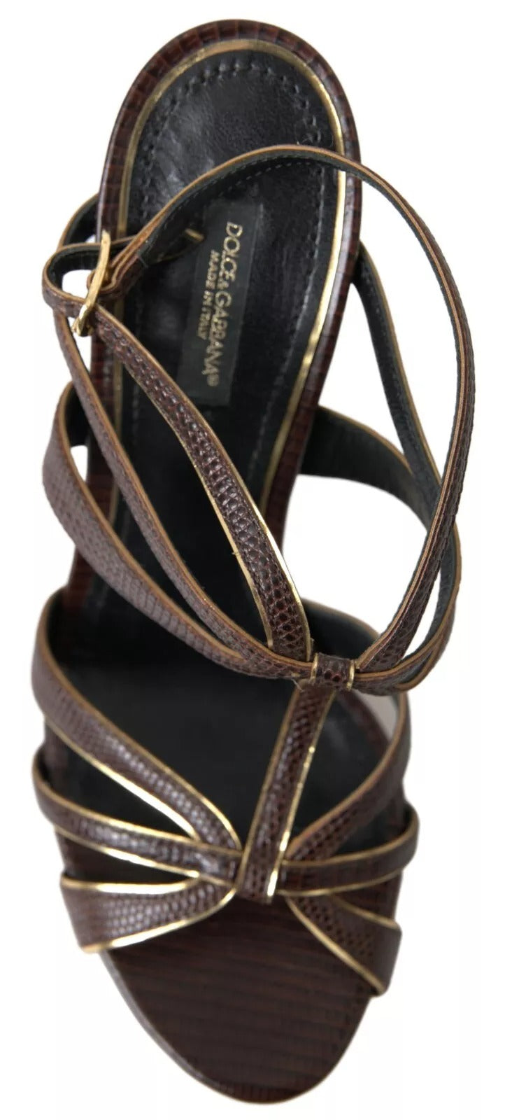 Dolce & Gabbana Brown Ankle Strap Stiletto Heels Sandals Shoes | Regal Royce