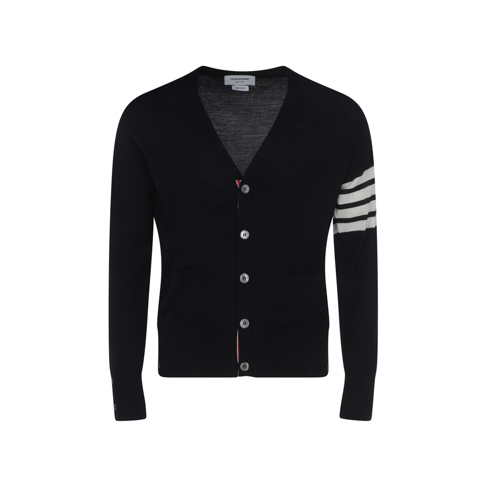 Thom Browne Blue Fleece Wool Cardigan | Regal Royce