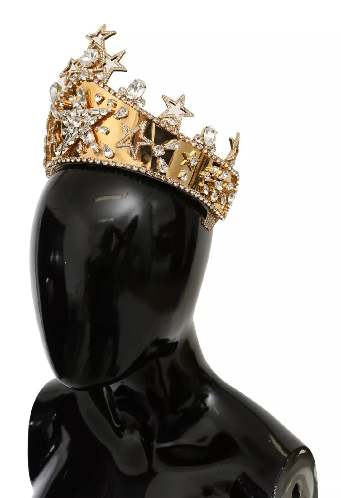 Dolce & Gabbana Gold Crystal Star STRASS Crown Logo Tiara Diadem | Regal Royce