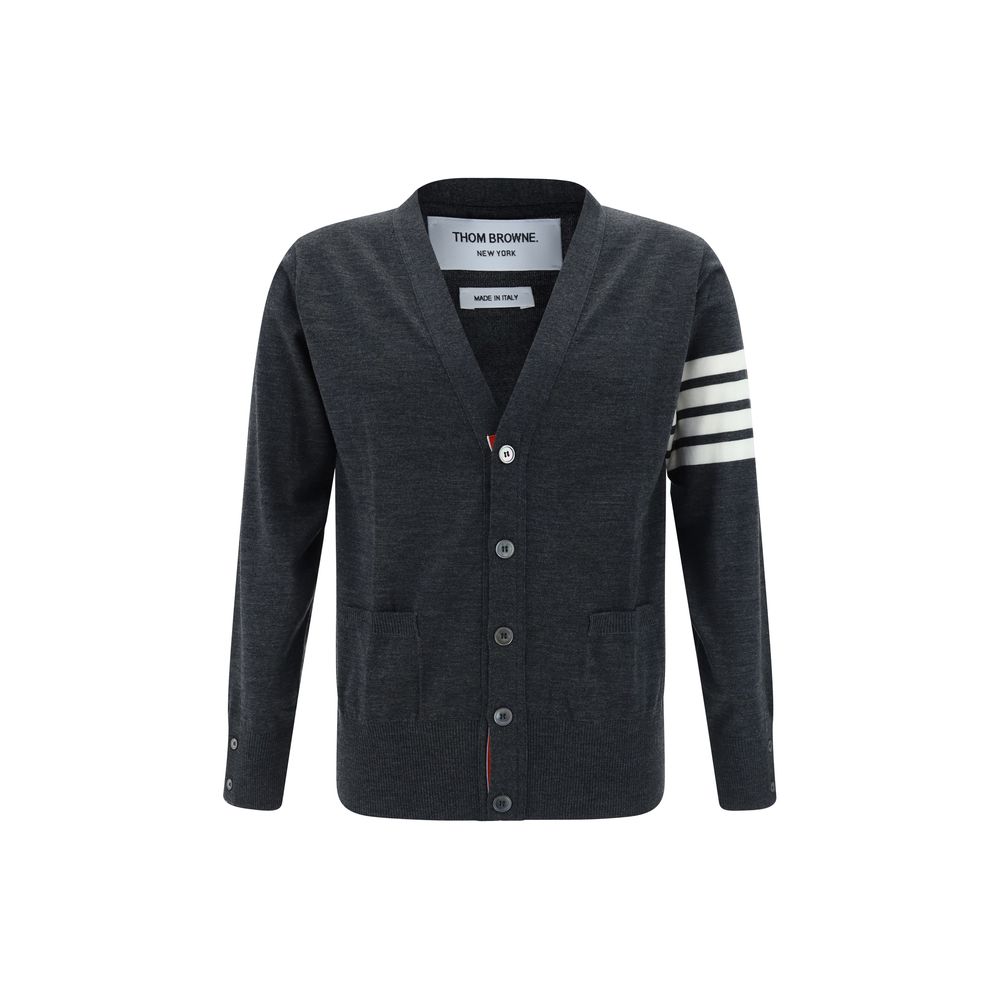 Thom Browne Gray Fleece Wool Cardigan | Regal Royce