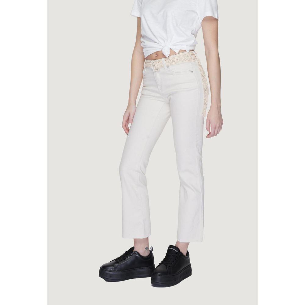 Vero Moda Beige Cotton Bootcut Jeans | Regal Royce