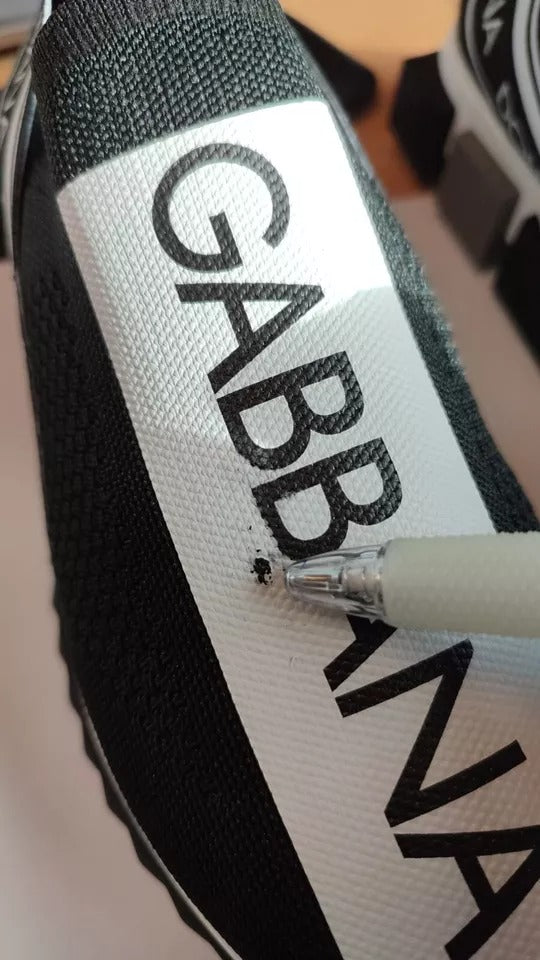 Dolce & Gabbana Black White Slip On Sorrento Sneakers Shoes | Regal Royce