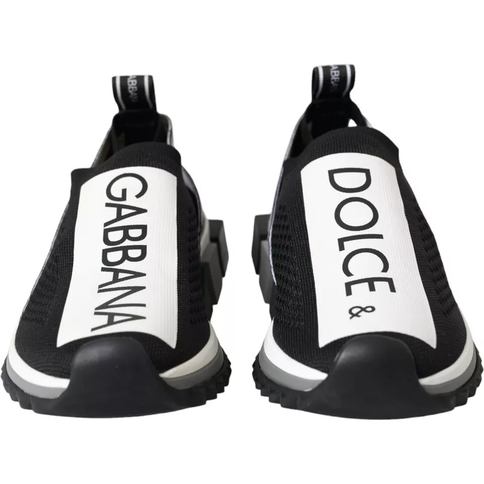 Dolce & Gabbana Black White Slip On Sorrento Sneakers Shoes | Regal Royce