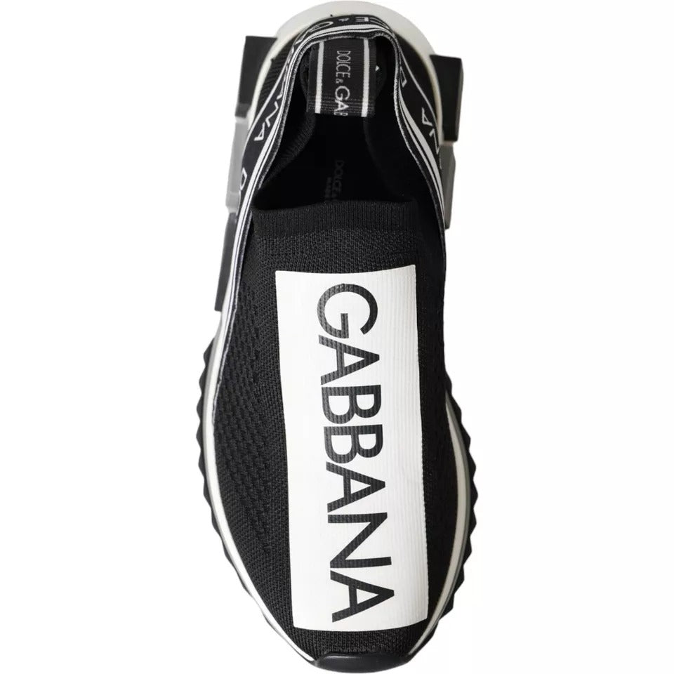 Dolce & Gabbana Black White Slip On Sorrento Sneakers Shoes | Regal Royce