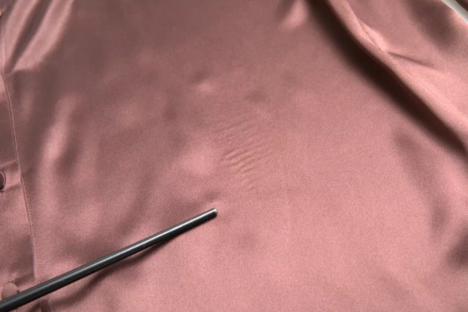 Dolce & Gabbana Brown Silk Collared Long Sleeves Top Blouse | Regal Royce