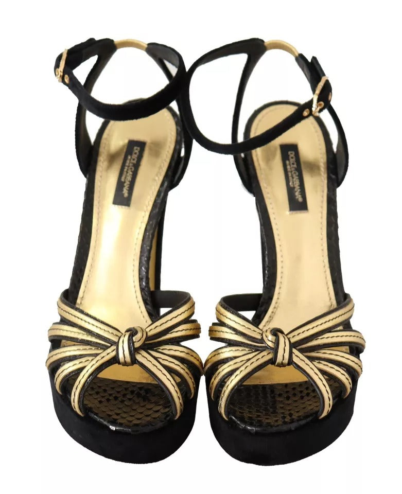Dolce & Gabbana Black Gold Bianca Faux Pearl Sandals | Regal Royce