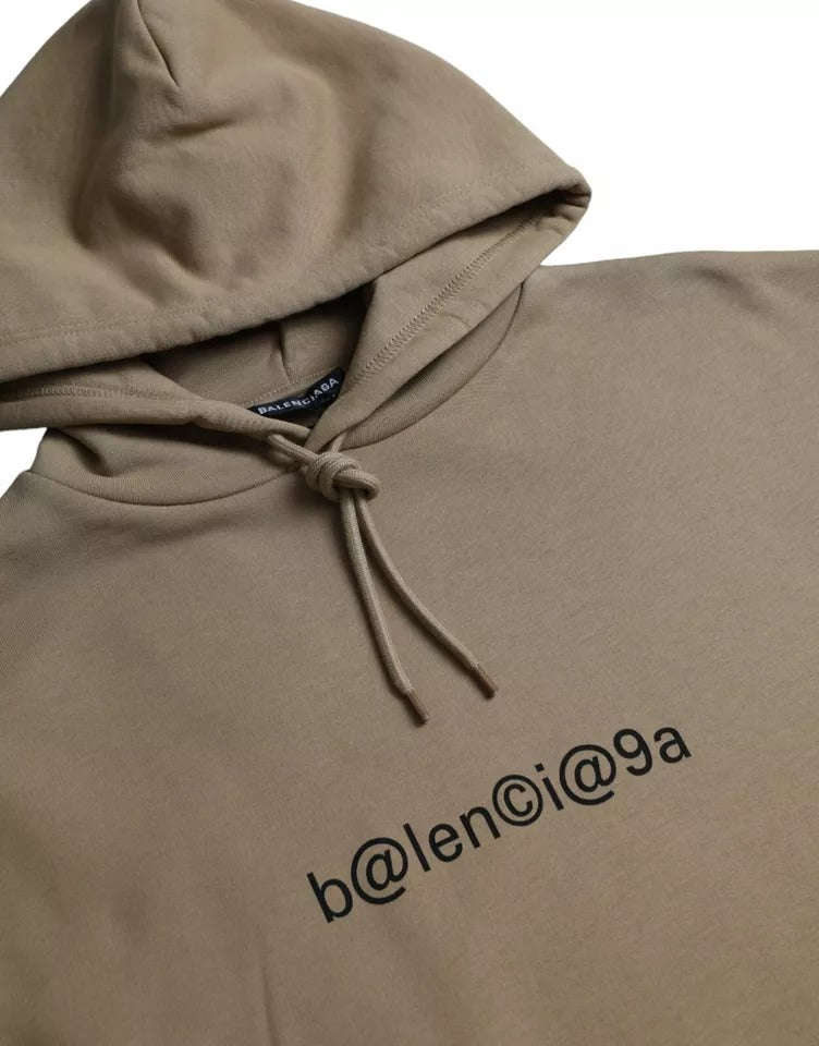 Balenciaga Brown Cotton Symbolic Molleton Bouclette Hooded Sweater | Regal Royce