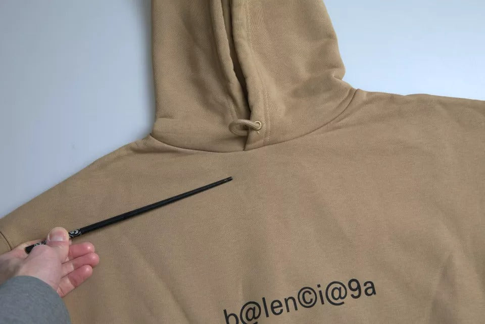 Balenciaga Brown Cotton Symbolic Molleton Bouclette Hooded Sweater | Regal Royce