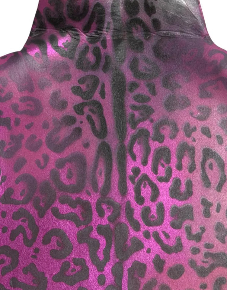 Dolce & Gabbana Pink Leopard Print Polyester Shift Midi Dress | Regal Royce