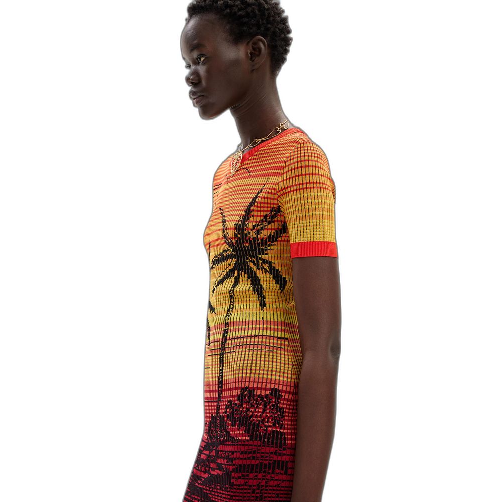 Desigual Red Viscose Midi Dress | Regal Royce