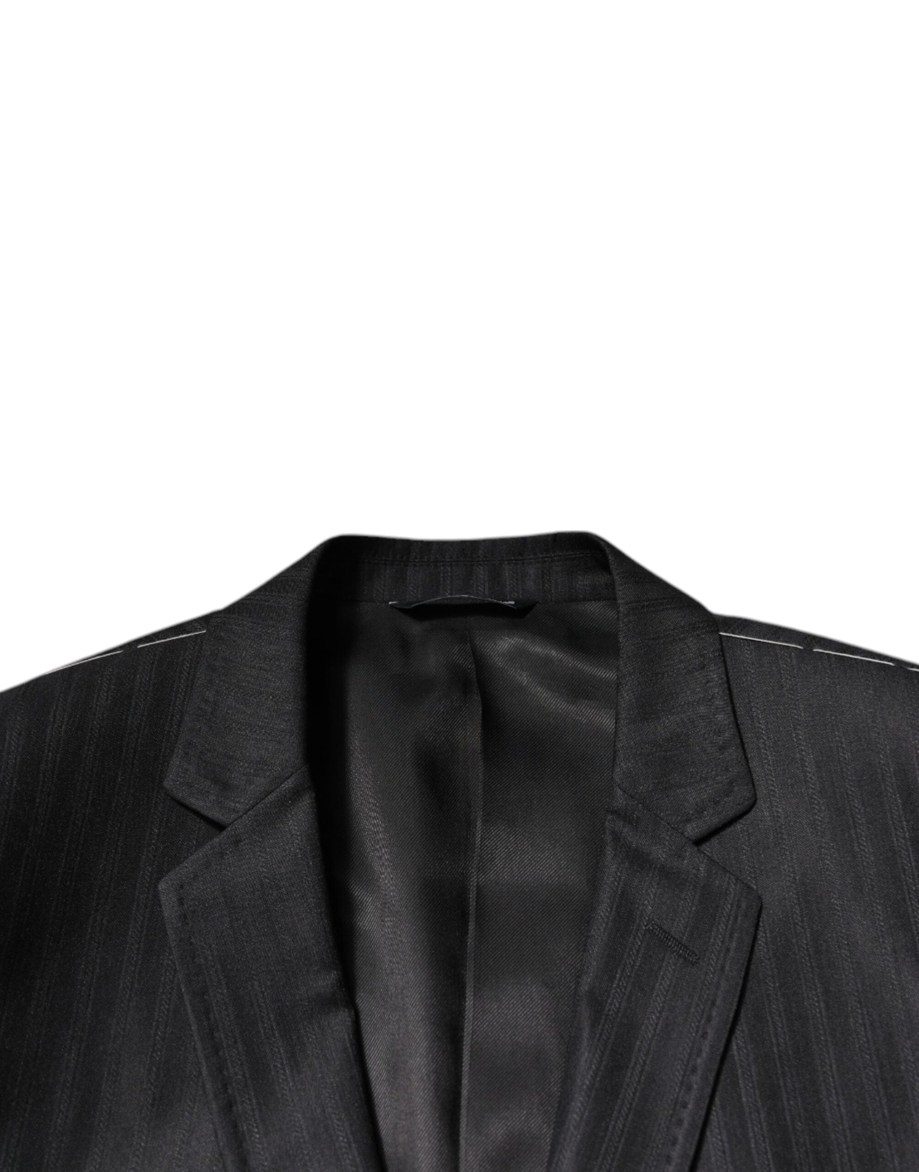 Dolce & Gabbana Black Stripe Wool Single Breasted Blazer | Regal Royce