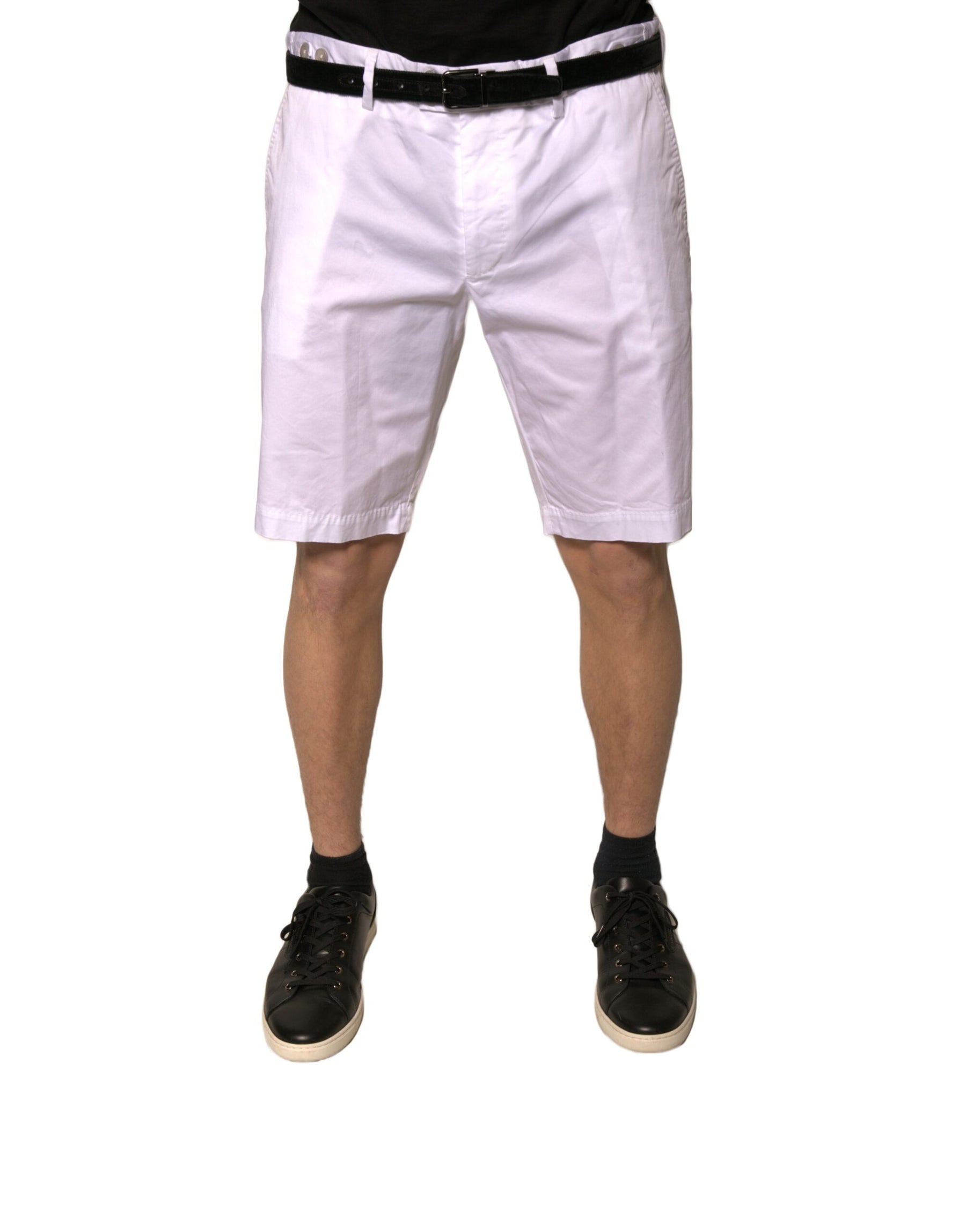 Dolce & Gabbana White Chinos Cotton Stretch Casual Shorts | Regal Royce