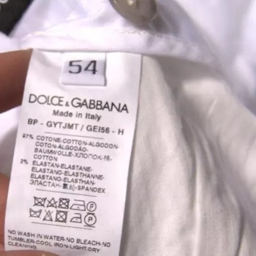 Dolce & Gabbana White Chinos Cotton Stretch Casual Shorts | Regal Royce