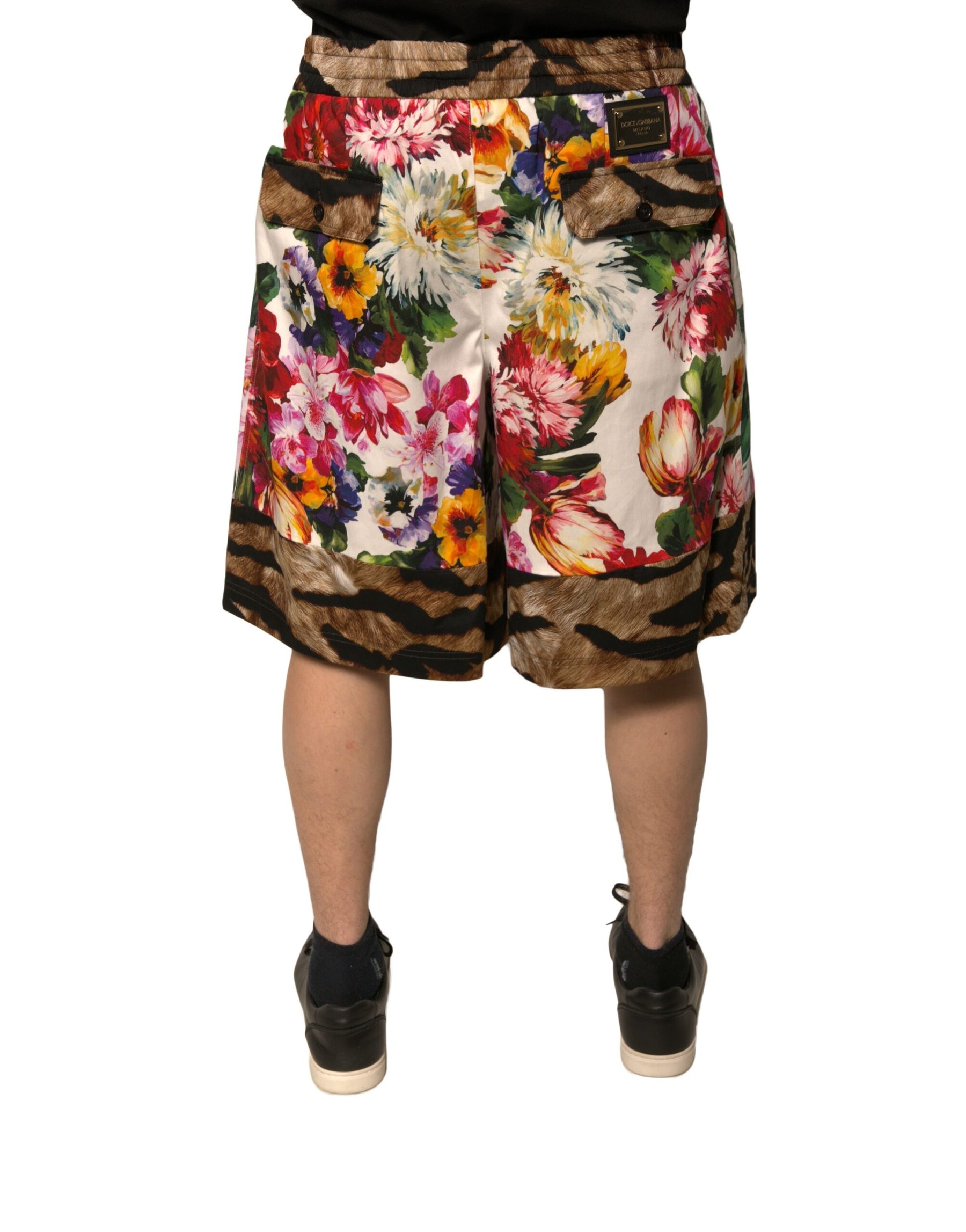 Dolce & Gabbana Multicolor Floral Cotton Men Bermuda Shorts | Regal Royce