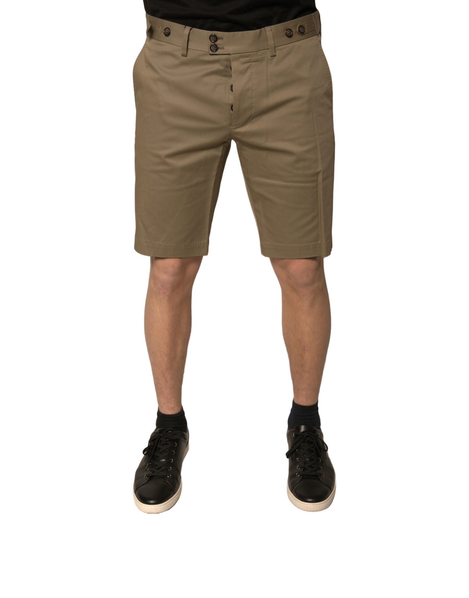 Dolce & Gabbana Brown Chino Cotton Stretch Casual Shorts | Regal Royce