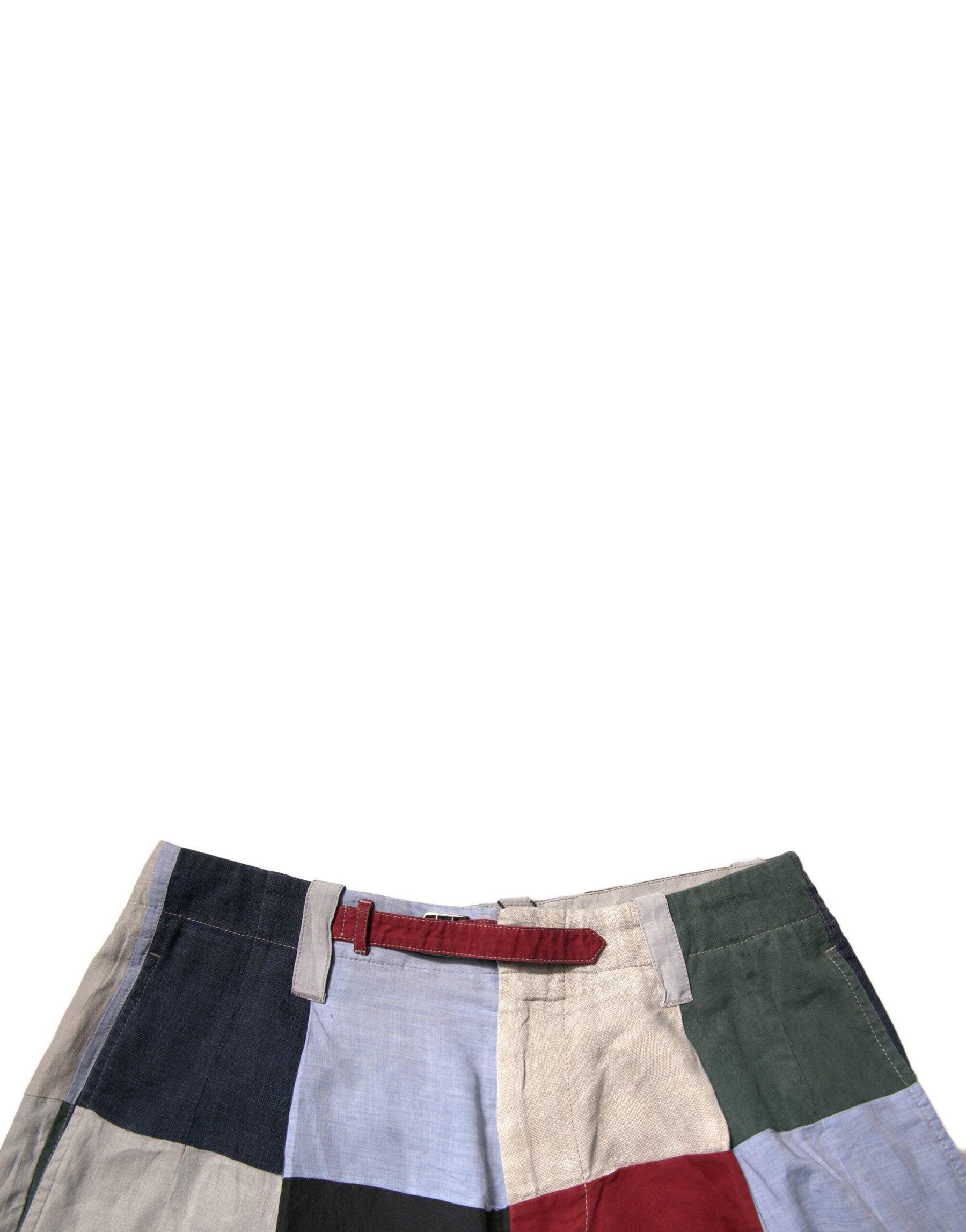 Dolce & Gabbana Multicolor Patchwork Linen Men Chino Shorts | Regal Royce