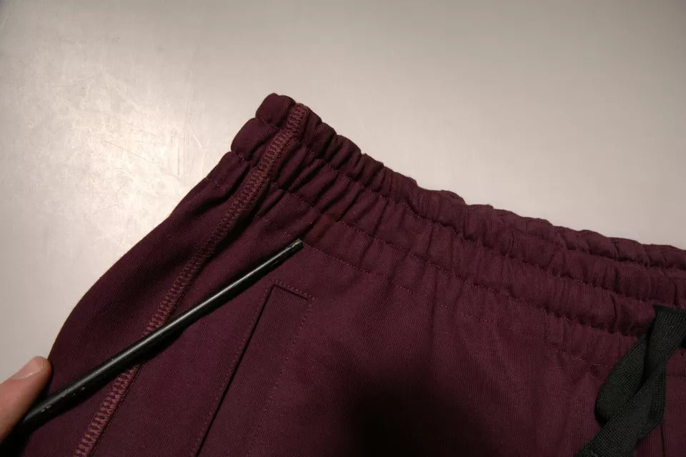 Dolce & Gabbana Maroon Cotton Mid Waist Bermuda Shorts | Regal Royce