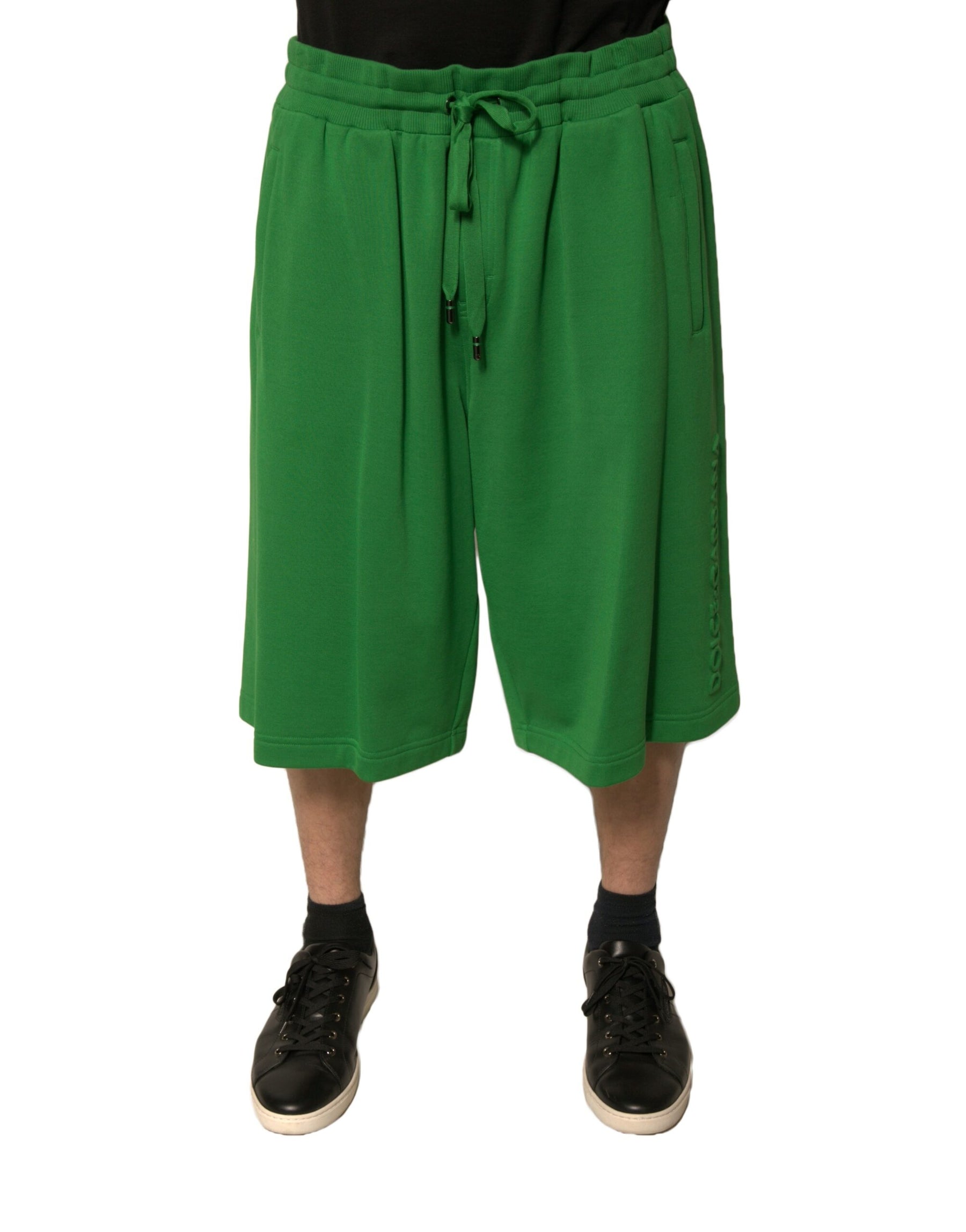 Dolce & Gabbana Green Cotton Blend Men Bermuda Shorts | Regal Royce