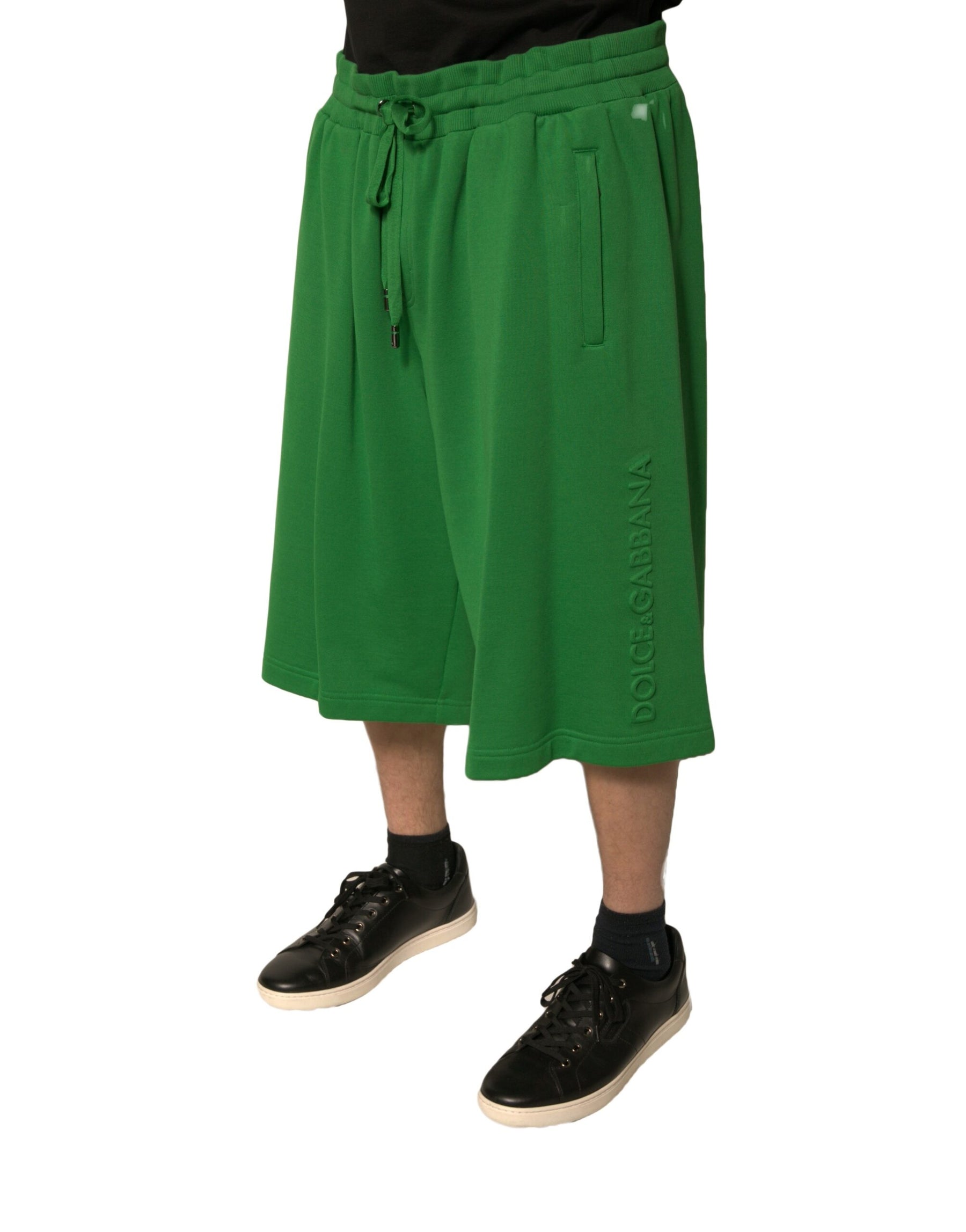 Dolce & Gabbana Green Cotton Blend Men Bermuda Shorts | Regal Royce