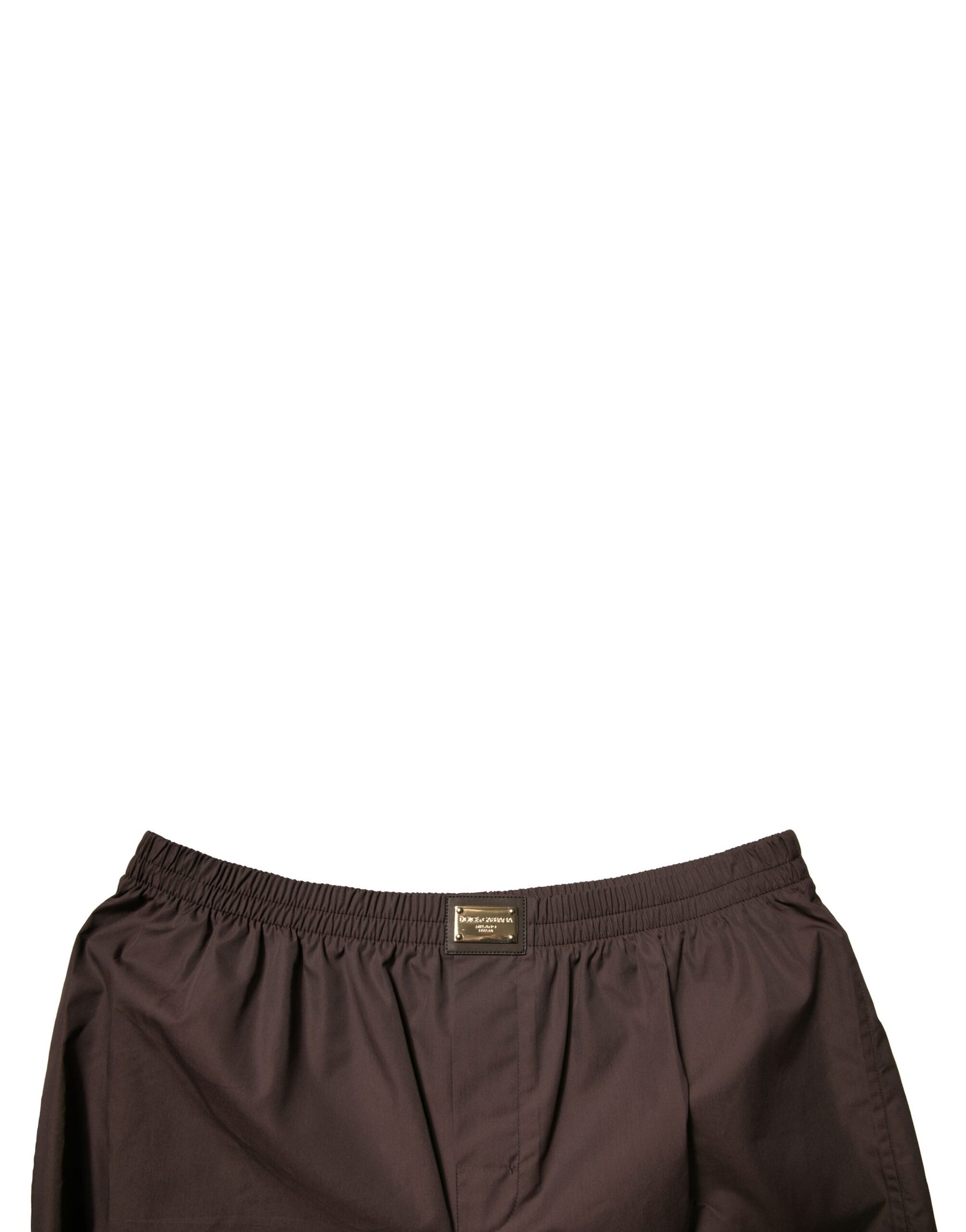 Dolce & Gabbana Brown Cotton Blend Men Mid Waist Shorts | Regal Royce